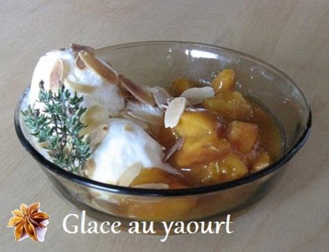 Glace au yaourt et poelee d abricots au thym
