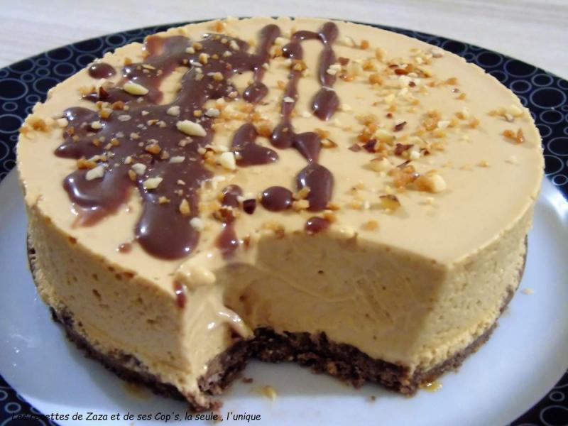 Cheesecake sans cuisson caramel ,noisettes et chocolat 2